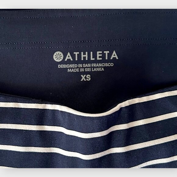 Athleta Run With It Navy White Stripe Skort XS Athletic Running Skirt Preppy - Picture 8 of 10